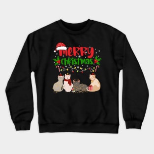 Christmas Cats, Holiday Cat Design, Festive Felines Crewneck Sweatshirt